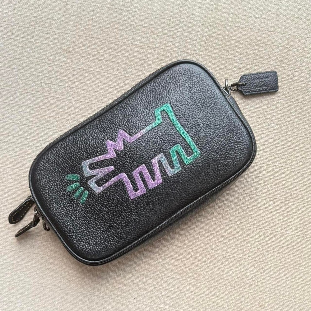 COACH 1941 x Keith Haring Barking Crazy Dog Leather Camera Bag Missing strap